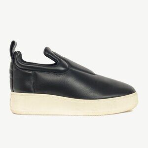 Celine AW15 Black Padded-Leather Slip-On Platform Sneakers